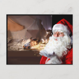 Lägg till ditt foto av tomtens besök på julafton meddelande vykort