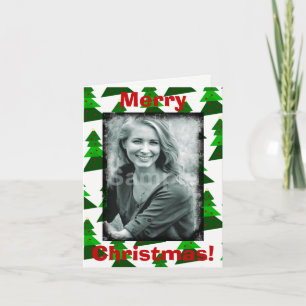 Lägg till ditt foto i Cute God jul Träd Helgkort