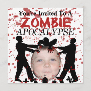 Lägg till ditt foto i en Zombie Apocalypse Invasio Inbjudningar