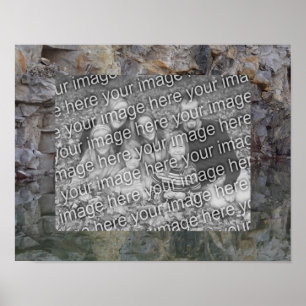 Lägg till ditt foto i Sten Cliff Refletions in Pon Poster