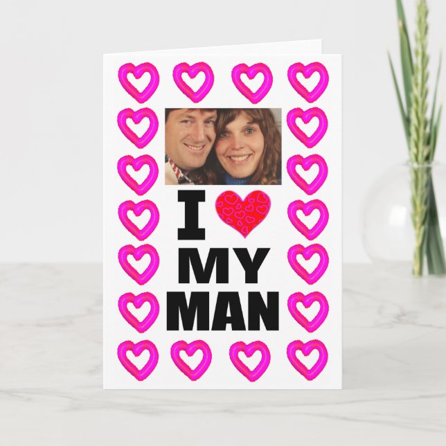 Lägg till ditt foto Jag älskar min man Kort (Framsida)
