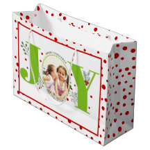 Lägg till ditt foto, lime green JOY och red polka