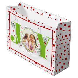 Lägg till ditt foto, lime green JOY och red polka