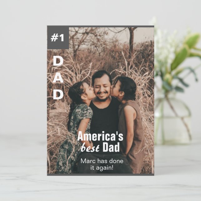 Lägg till ditt foto nummer ett Pappa-kort (Stående Fram)