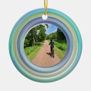 Lägg till ditt foto på keramisk ringprydnad julgransprydnad keramik
