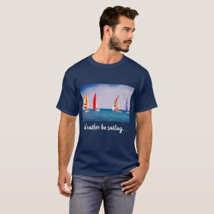 Lägg till ditt foto på regattan med mörkblå segelb t shirt