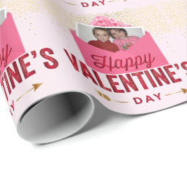 Lägg till ditt foto-Valentines Rött och Rosa-kuver Presentpapper