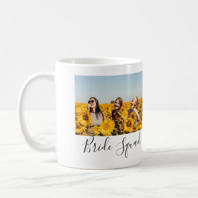 Lägg till ditt fotonamn brudtärna brud fest  kaffemugg (Vänster)