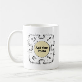 Lägg till ditt fotospelarkontrollantklotter ram  kaffemugg