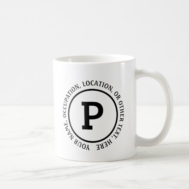Lägg till ditt initialnamn & andra detaljer Text M Kaffemugg (Höger)