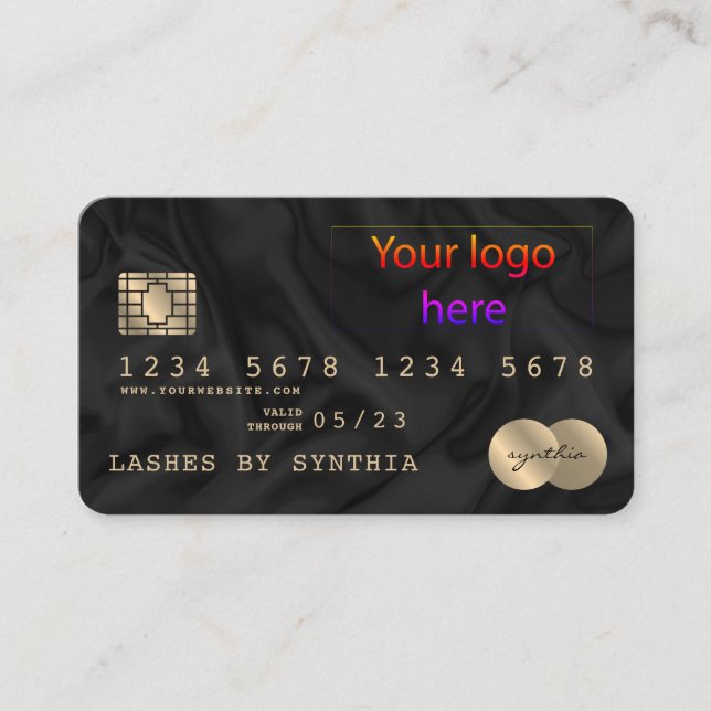 Lägg till ditt Kredit-kort för Logotyp Stil Visitkort (Framsida)
