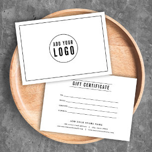 Lägg till ditt Logotyp Black Gräns Linjer Gift-cer