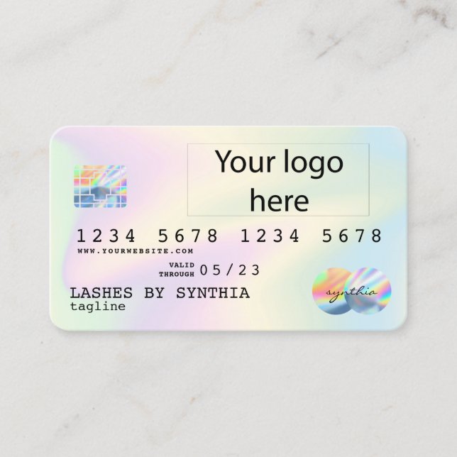 lägg till ditt logotyp Holograph Modern Kredit Car Visitkort (Framsida)