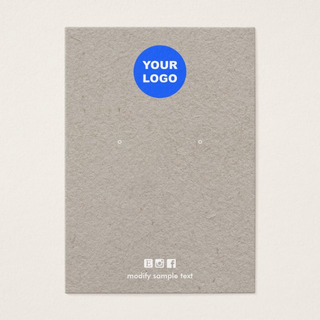 Lägg till ditt Logotyp Kraft Earring Black Visning Visitkort (Framsidan)