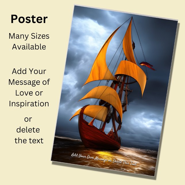 Lägg till ditt meddelande, Abstrakt Brown Sailing  Poster (Skapare uppladdad)
