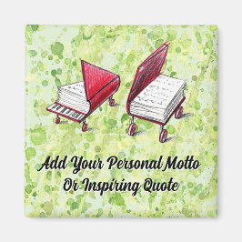 Lägg till ditt motto Piano Bokar Lime Cream Magnet