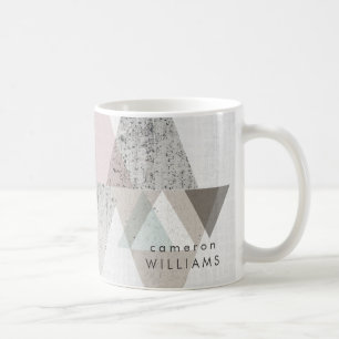 Lägg till ditt namn Amu II Geometrisk modern Kaffemugg