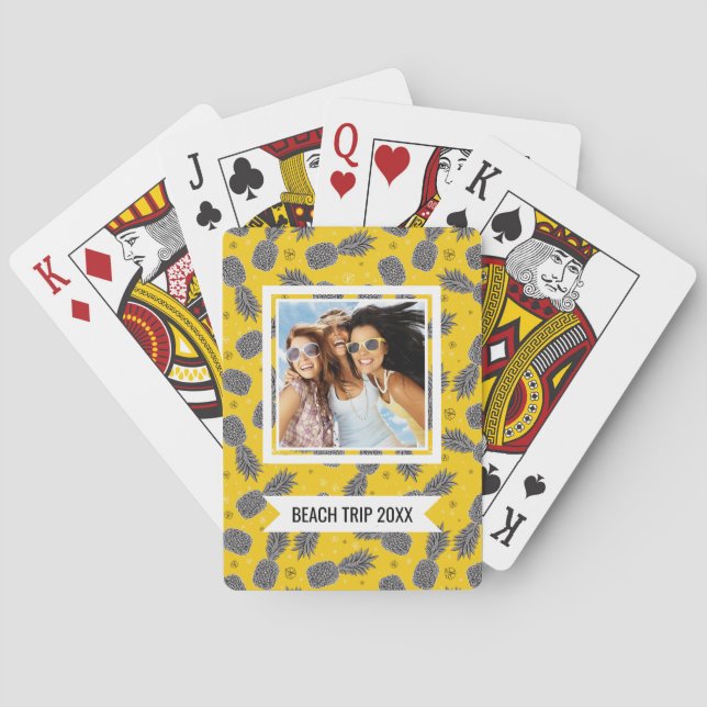 Lägg till ditt namn | Ananas Guld Spel Kort (Baksidan)