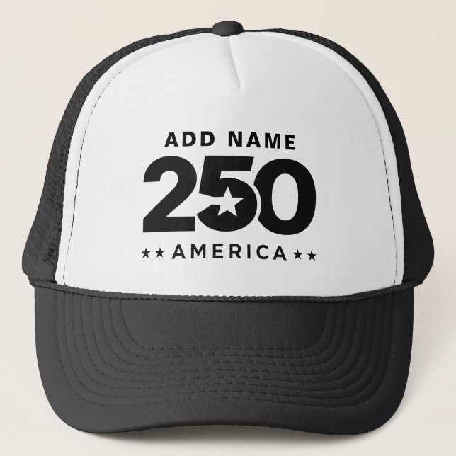 Lägg till ditt namn Anpassa 250 Amerikas självstän Keps (Framsida)