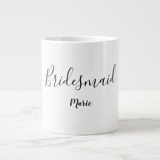 Lägg till ditt namn anpassningsbar bridesmaid Co Jumbo Mugg (Framsidan)