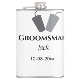 Lägg till ditt namn anpassningsbar groomsman fickplunta