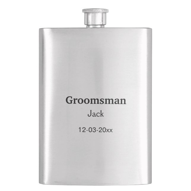 Lägg till ditt namn anpassningsbar groomsman fickplunta (Framsidan)