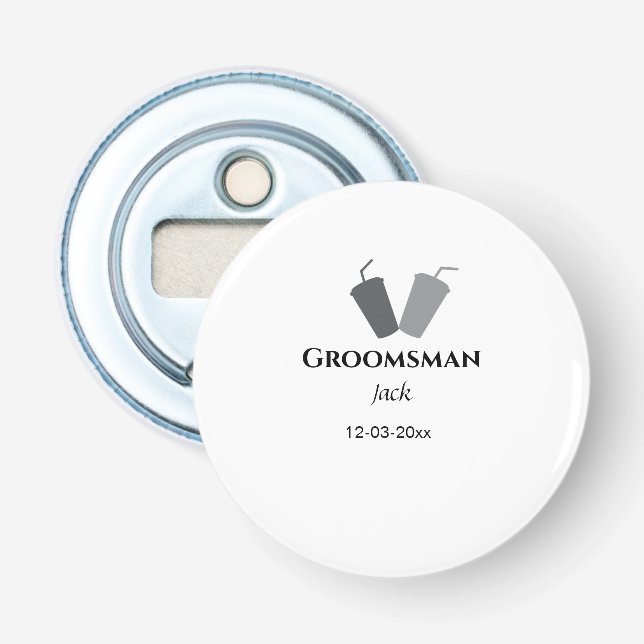 Lägg till ditt namn anpassningsbar groomsman flasköppnare (Framsidan)