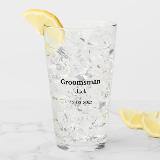 Lägg till ditt namn anpassningsbar groomsman glaskopp (Framsida Ice)