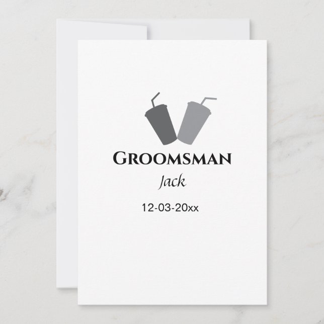 Lägg till ditt namn anpassningsbar groomsman inbjudningar (Framsida)