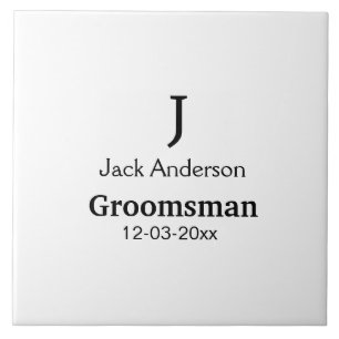 Lägg till ditt namn anpassningsbar groomsman kakelplatta