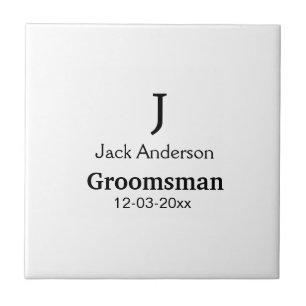 Lägg till ditt namn anpassningsbar groomsman kakelplatta