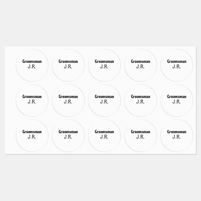 Lägg till ditt namn anpassningsbar groomsman klistermärke (Ark)