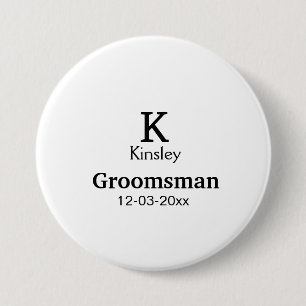 Lägg till ditt namn anpassningsbar groomsman knapp