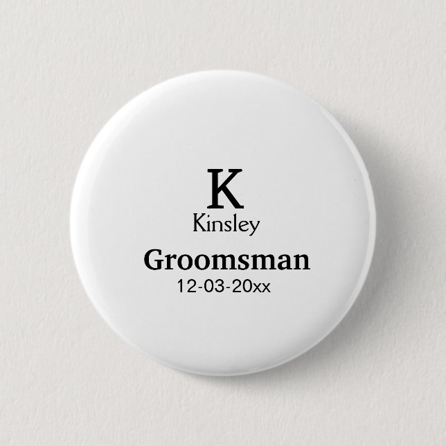 Lägg till ditt namn anpassningsbar groomsman knapp (Framsida)