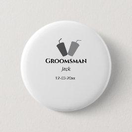 Lägg till ditt namn anpassningsbar groomsman knapp
