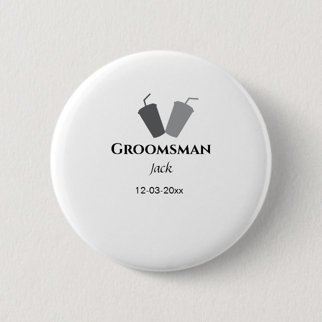 Lägg till ditt namn anpassningsbar groomsman knapp (Framsida)
