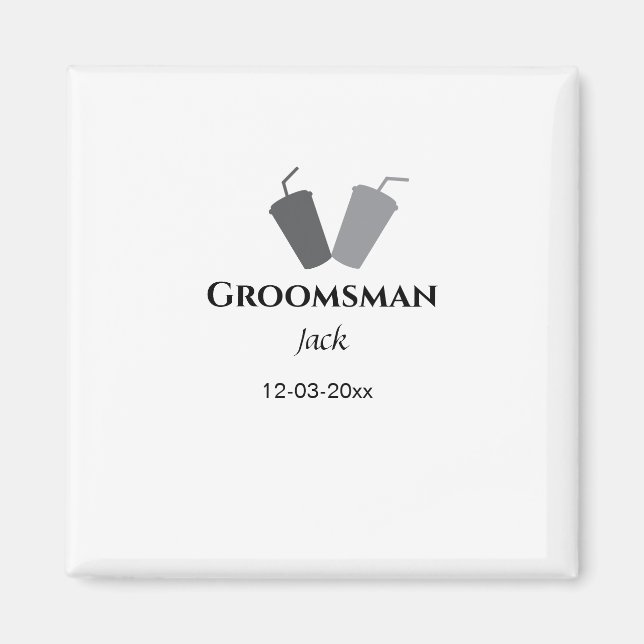 Lägg till ditt namn anpassningsbar groomsman magnet (Framsidan)