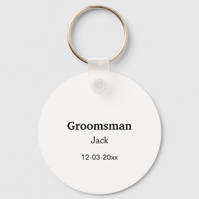 Lägg till ditt namn anpassningsbar groomsman nyckelring (Framsida)