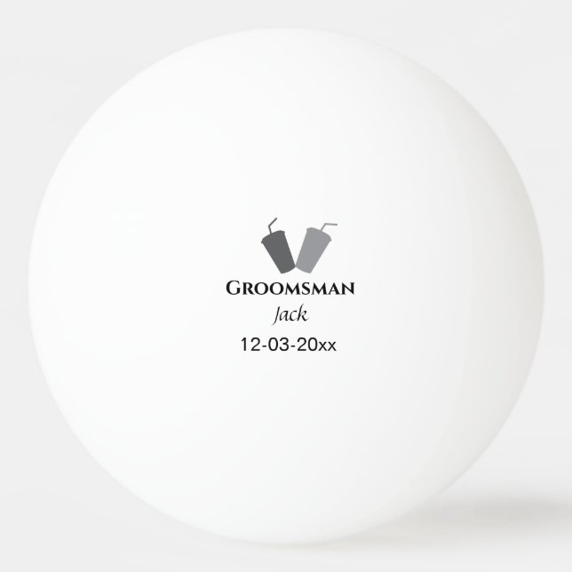 Lägg till ditt namn anpassningsbar groomsman pingisboll (Framsidan)
