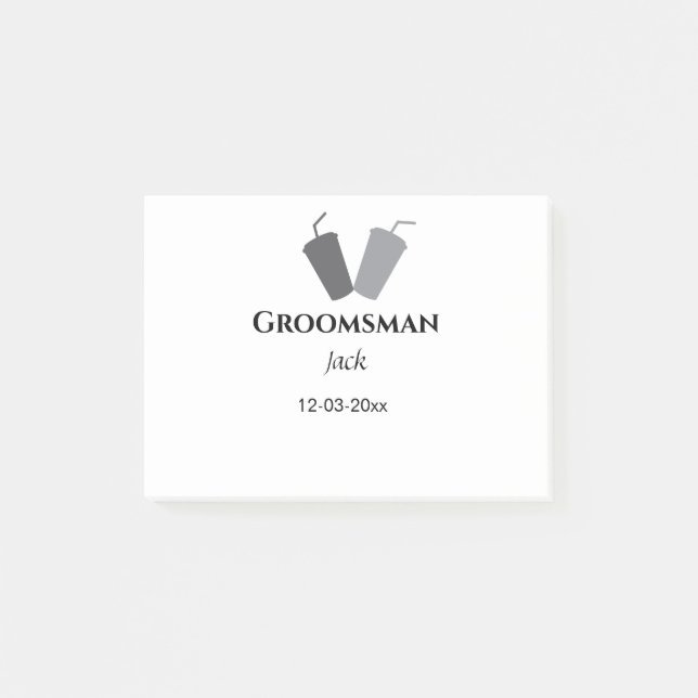 Lägg till ditt namn anpassningsbar groomsman post-it block (Framsida)