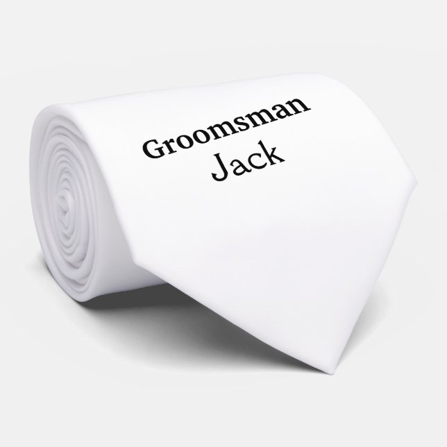 Lägg till ditt namn anpassningsbar groomsman slips (Rullad)