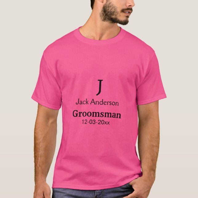 Lägg till ditt namn anpassningsbar groomsman t shirt (Framsida)