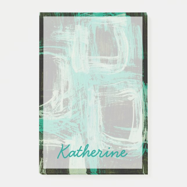 Lägg till ditt namn | Aquamarine Windows I Post-it Block (Framsida)