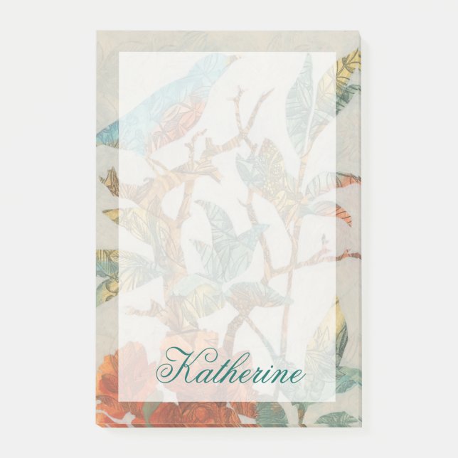 Lägg till ditt namn | Aviary Collage I Post-it Block (Framsida)