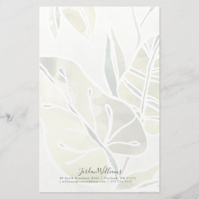 Lägg till ditt namn| Batik Löv Brevpapper (Framsida)