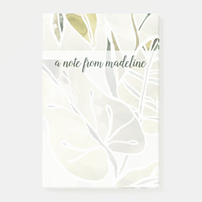 Lägg till ditt namn | Batik Löv Post-it Block (Framsida)