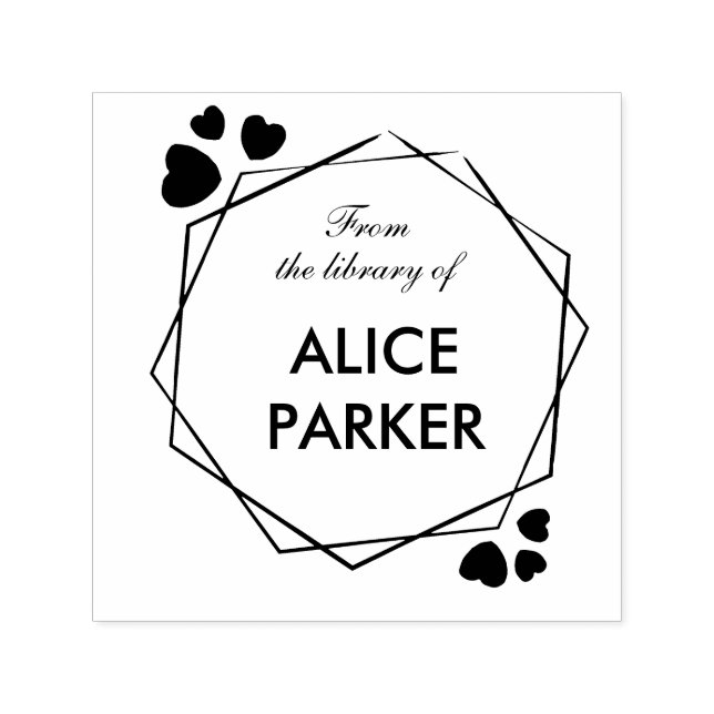 Lägg till ditt namn bibliotek självfärgande stämpel (Design)