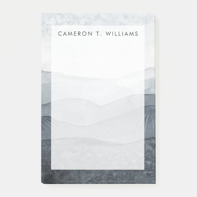 Lägg till ditt namn | Blustering Grått Valley Post-it Block (Framsida)