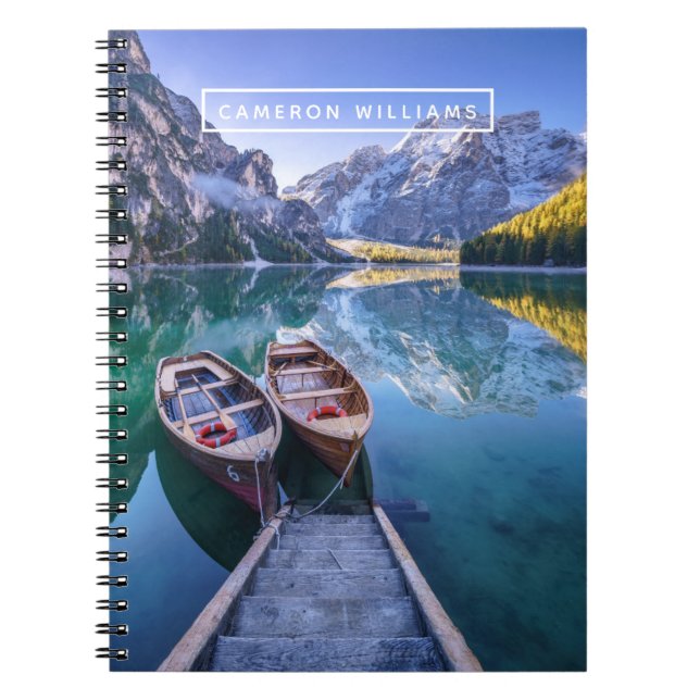 Lägg till ditt namn | Braies Sjö | DolomitAlpernor Anteckningsbok (Framsidan)