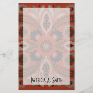 Lägg till ditt namn  Cinnabar Suzani II Brevpapper